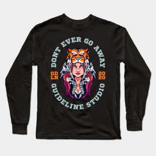 Geisha Hat Tiger With Girl Face Long Sleeve T-Shirt